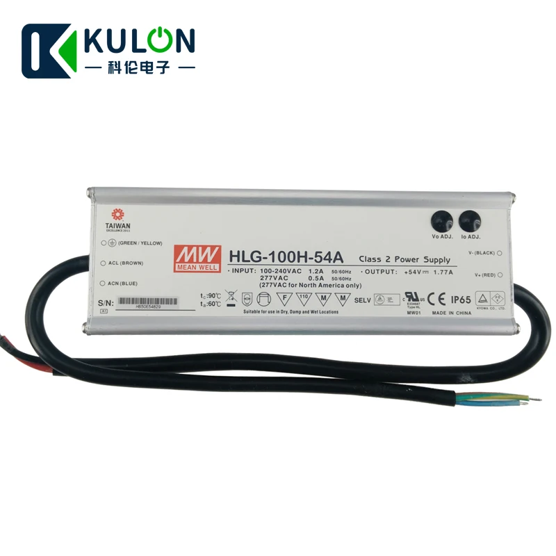 Original MEAN WELL HLG-100H-54A 100W 54V 1.77A Waterproof power supply adjustable LED Power Supply with PFC
Original MEAN WELL HLG-100H-54A 100W 54V 1.77A Waterproof power supply adjustable LED Power Supply with PFC