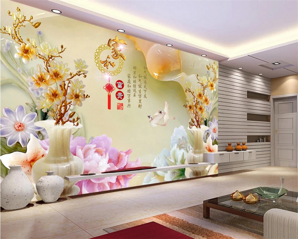 Beibehang Custom large jade carving vase magnolia photo mural wallpaper 3D living room wallpaper for walls 3 d papel de parede
Beibehang Custom large jade carving vase magnolia photo mural wallpaper 3D living room wallpaper for walls 3 d papel de parede