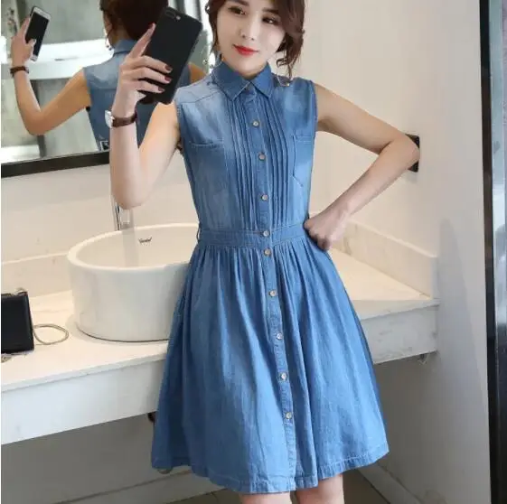 2019 Summer New Style Women Fashion Cute Plus Size Sleeveless Denim Dress, Female Elegant Slim Casual Jeans Dresses AW749
2019 Summer New Style Women Fashion Cute Plus Size Sleeveless Denim Dress, Female Elegant Slim Casual Jeans Dresses AW749