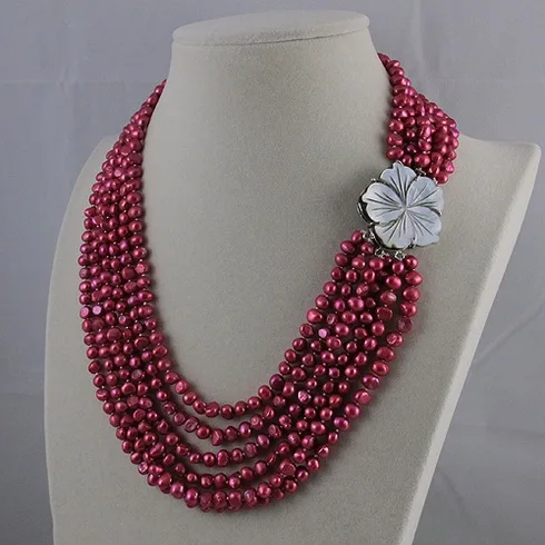 Unique Pearls jewellery Store,5 rows Purple Color Freshwater Pearl Necklace,Shell Flower Clasp,Perfect Women Gift Jewelry
Unique Pearls jewellery Store,5 rows Purple Color Freshwater Pearl Necklace,Shell Flower Clasp,Perfect Women Gift Jewelry