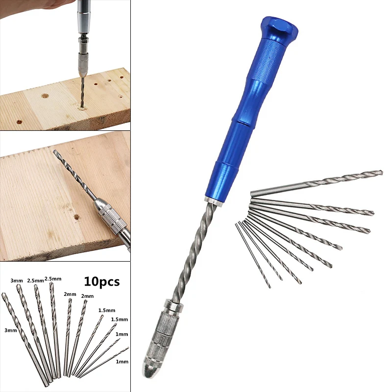 Spiral Hand Drill Manual Drilling Hole Carving Twist Drill Bits Set Jewelry Walnut DIY Crafts DC112
Spiral Hand Drill Manual Drilling Hole Carving Twist Drill Bits Set Jewelry Walnut DIY Crafts DC112