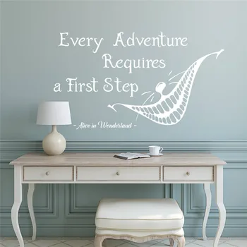 Alice in Wonderland Wall Sticker Every Adventure Requires a First Step Cheshire Cat Quotes Poster Mural beauty Room Decor LX182
Alice in Wonderland Wall Sticker Every Adventure Requires a First Step Cheshire Cat Quotes Poster Mural beauty Room Decor LX182
