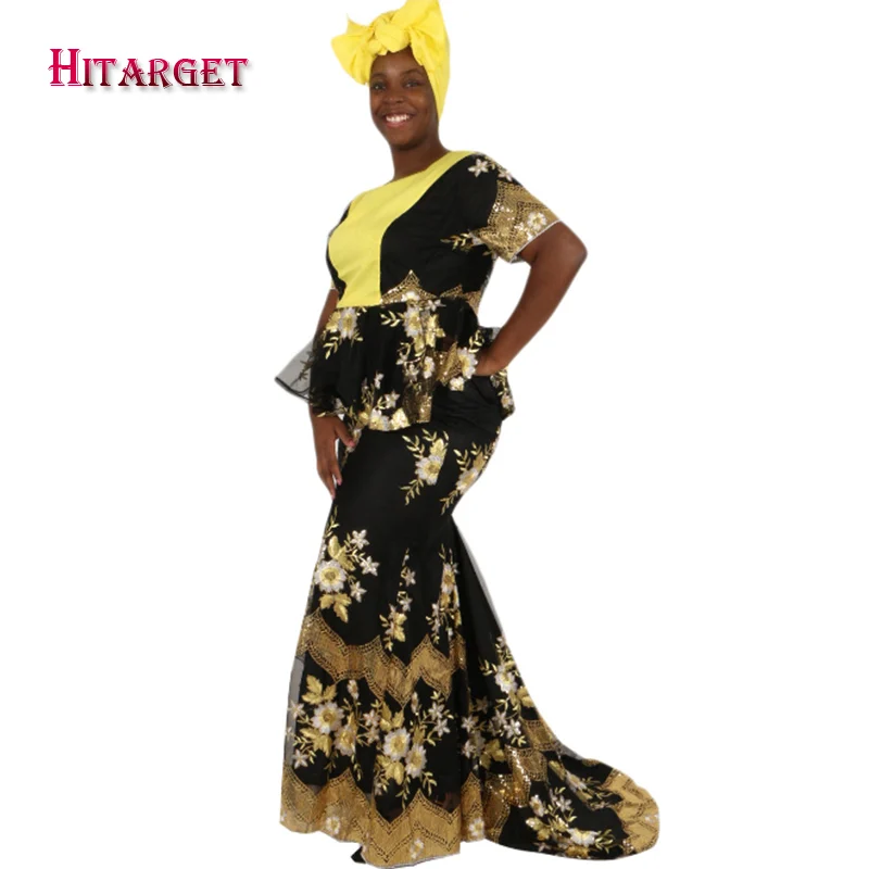 Hitarget 2017 African Traditional Bazin Riche Lace Clothing Plus Size African Top&Skirt Set Kanga Clothing with Head Tie WY1856
Hitarget 2017 African Traditional Bazin Riche Lace Clothing Plus Size African Top&Skirt Set Kanga Clothing with Head Tie WY1856