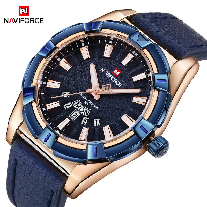 New Arrival Men Sports Watches NAVIFORCE Fashion Brand Waterproof Analog Quartz Watch Mens Leather Calendar Clock Man Blue Watch
New Arrival Men Sports Watches NAVIFORCE Fashion Brand Waterproof Analog Quartz Watch Mens Leather Calendar Clock Man Blue Watch