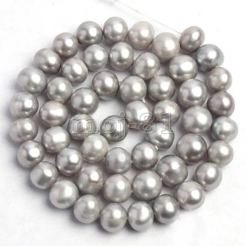 8-9MM Gray Genuine Natural Freshwater Pearl Loose Beads Strand 15" A