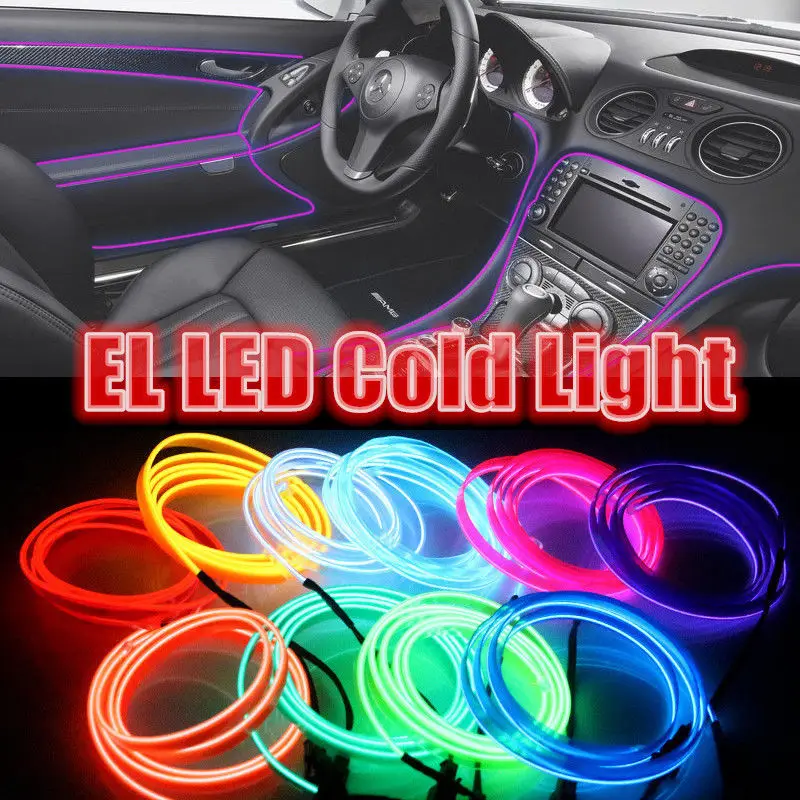 Neon Light 2.3mm Skirt EL Thread 6mm Sew Tag LED Strip light Wire Rope Tube Waterproof Dance Car Styling | Освещение