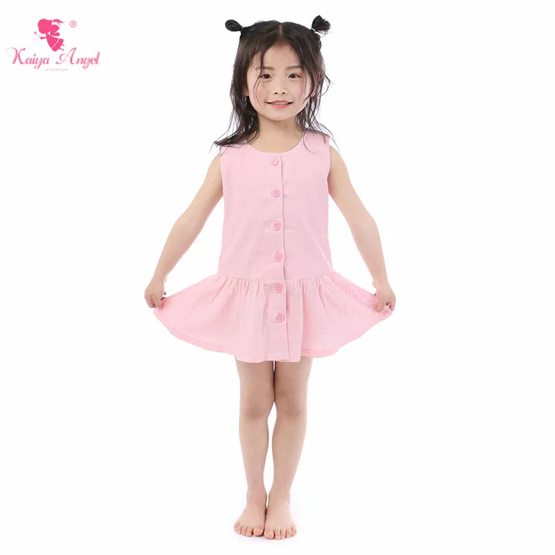 Новинка 2019 летнее платье Kaiya Angel для маленьких девочек розовое милое стильное