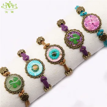 New 5pcs/lot Bohemian Natural Flowers Four-leaf Clover Women's Bracelets Lucky Charm Friendship Bracelet Girl Gift Resin Jewelry
New 5pcs/lot Bohemian Natural Flowers Four-leaf Clover Women's Bracelets Lucky Charm Friendship Bracelet Girl Gift Resin Jewelry