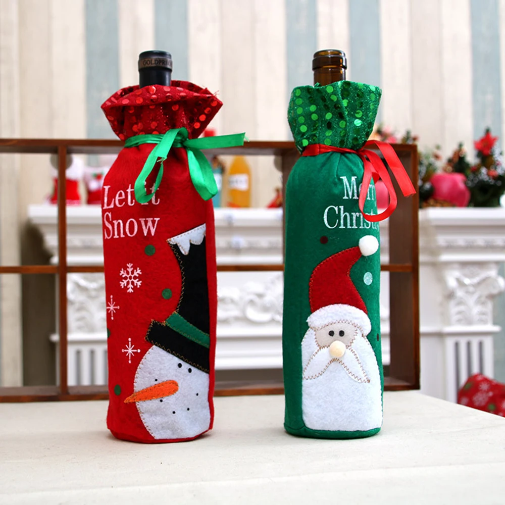 2pcs Christmas Decorations Wine Bottle Cover Santa Claus Wine Bag Snowman Gift Stocking Holder Navidad Party Decoration Supply
2pcs Christmas Decorations Wine Bottle Cover Santa Claus Wine Bag Snowman Gift Stocking Holder Navidad Party Decoration Supply