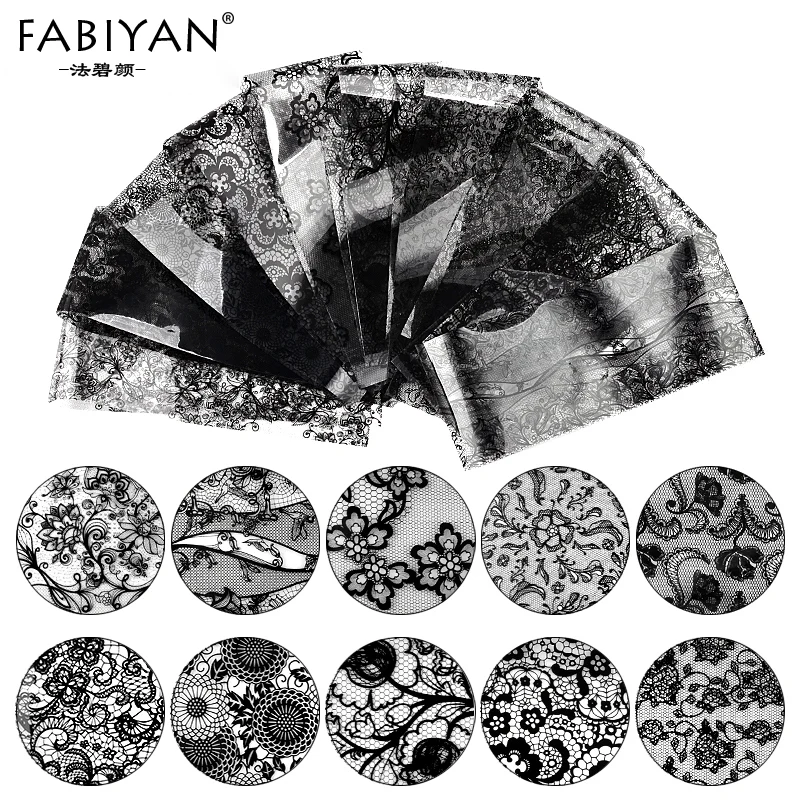 10pcs Lace Sticker Nail Art Black White Foils Floral Decal Decoration Transfer Wrap Tips DIY Design Flower Polish Manicure Tools
10pcs Lace Sticker Nail Art Black White Foils Floral Decal Decoration Transfer Wrap Tips DIY Design Flower Polish Manicure Tools