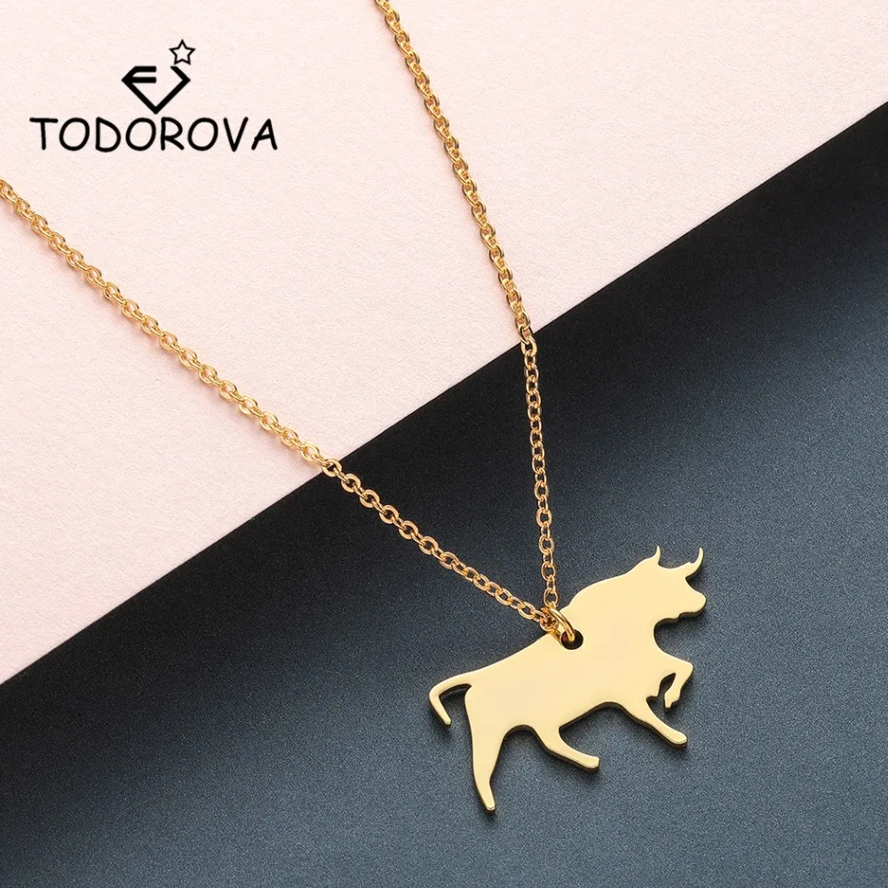 Todorova Punk Style Bull Stainless Steel Pendant Necklace Women Cow OX Biker's Jewelry Men Chain Necklace Wholesale
Todorova Punk Style Bull Stainless Steel Pendant Necklace Women Cow OX Biker's Jewelry Men Chain Necklace Wholesale
