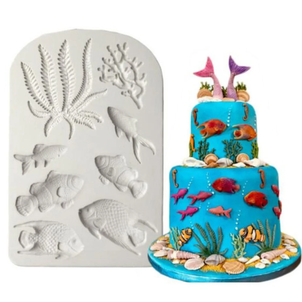 1pcs Fish Seaweed Silicone Mold Sea Coral Cupcake Chocolate Moulds DIY Cake Border Fondant Cake Decorating Tools
1pcs Fish Seaweed Silicone Mold Sea Coral Cupcake Chocolate Moulds DIY Cake Border Fondant Cake Decorating Tools
