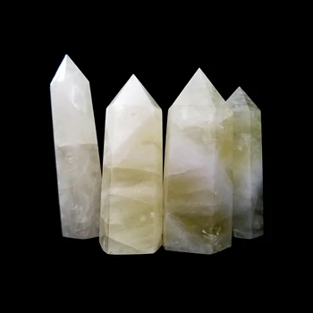 

Natural Yellow Quartz Tower Hand Carved Polished Crystal Points Wand Healing Stones Gemstones For Gifts Home Decorations GY