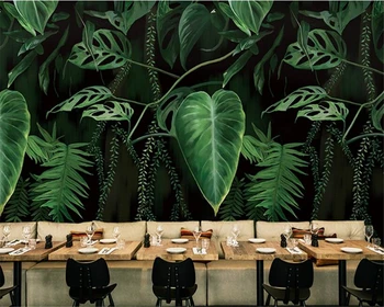 

beibehang wall paper Retro 3d wallpaper Retro tropical rainforest palm banana leaf living room TV backdrop wall papel de parede