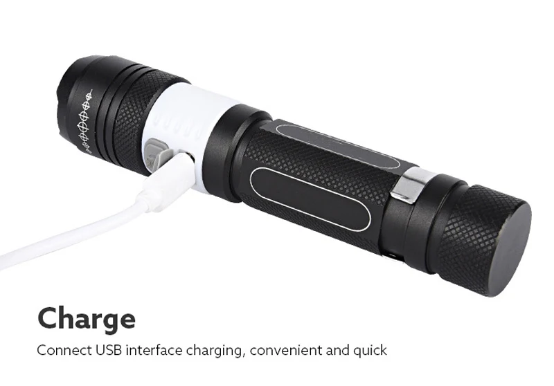 Chiclits usb Flashlight XML T6 3800LM Aluminum Waterproof Zoomable CREE LED Torches Light for 18650 Rechargeable Battery Lantern (14)