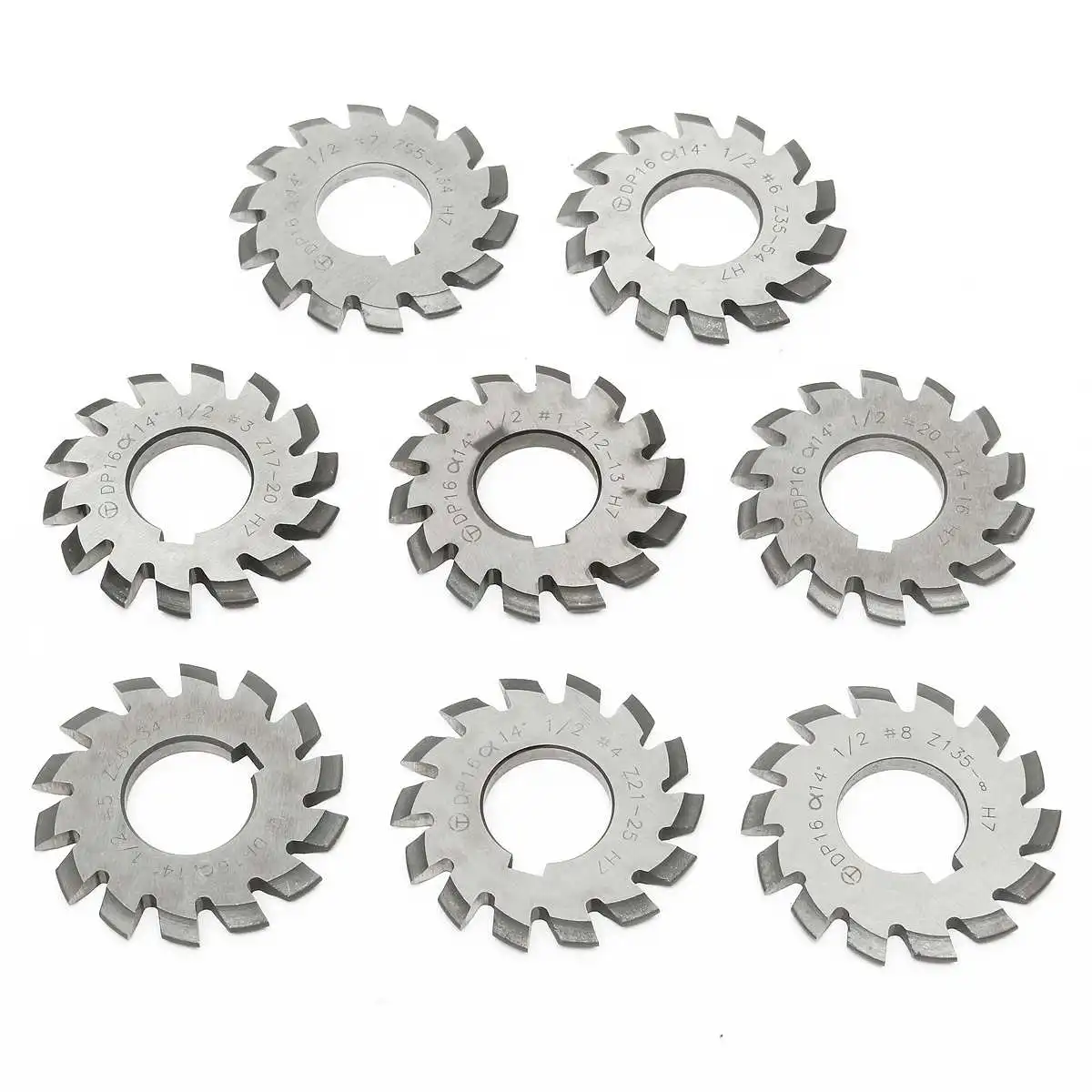 Utility 8Pcs/lot HSS Involute Gear Milling Cutter Set PA14.5 Degree 22mm Bore #1-8 Assortment Kit Set for Milling Machine Tools
Utility 8Pcs/lot HSS Involute Gear Milling Cutter Set PA14.5 Degree 22mm Bore #1-8 Assortment Kit Set for Milling Machine Tools