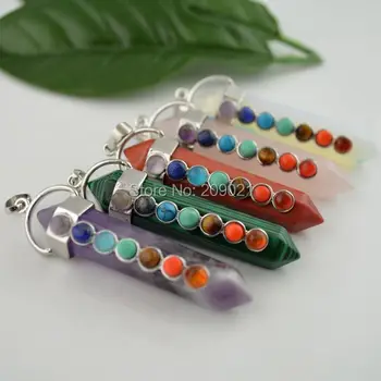 Gem stone 7 Stone Chakra Pendulum Bead Pendant Charms Stones/Quartz/Opal/2017 10Pcs/Lot
Gem stone 7 Stone Chakra Pendulum Bead Pendant Charms Stones/Quartz/Opal/2017 10Pcs/Lot