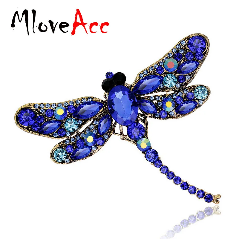MloveAcc броши в форме стрекозы корсажные ювелирные изделия сверкающие кристаллы