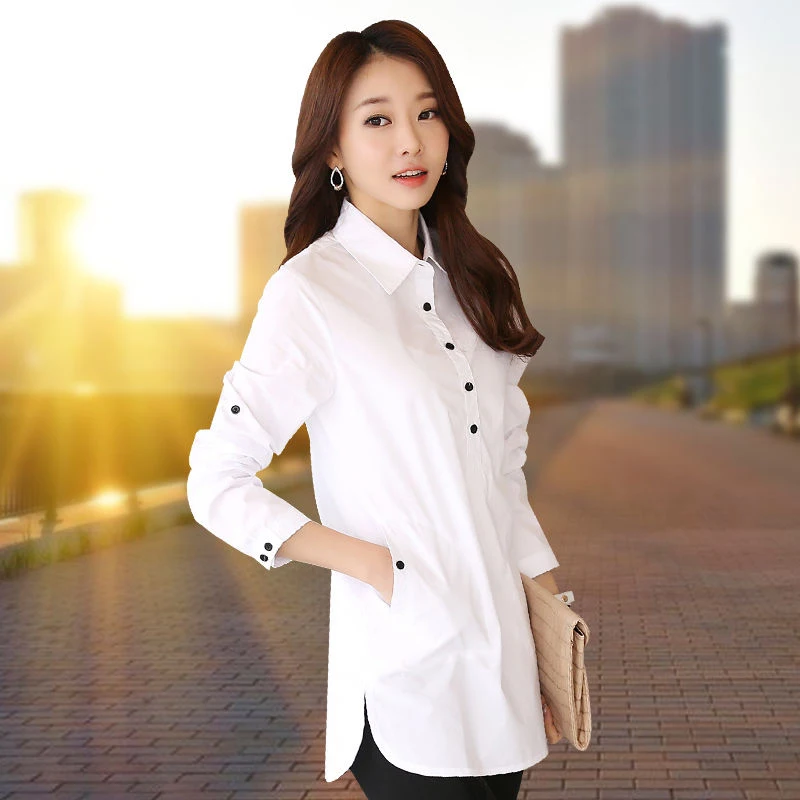 Women long sleeve blouse shirt elegant blusa feminina Cotton women fashion white shirt women plus size blouses work wear XXXL
Women long sleeve blouse shirt elegant blusa feminina Cotton women fashion white shirt women plus size blouses work wear XXXL