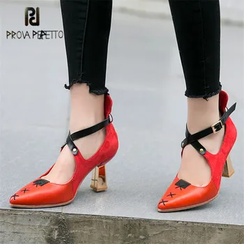 Prova Perfetto Sexy Cross Strap Women Pumps Pointed Toe 8CM Chunky High Heels Wedding Dress Shoes Woman Stiletto Zapatos Mujer
Prova Perfetto Sexy Cross Strap Women Pumps Pointed Toe 8CM Chunky High Heels Wedding Dress Shoes Woman Stiletto Zapatos Mujer