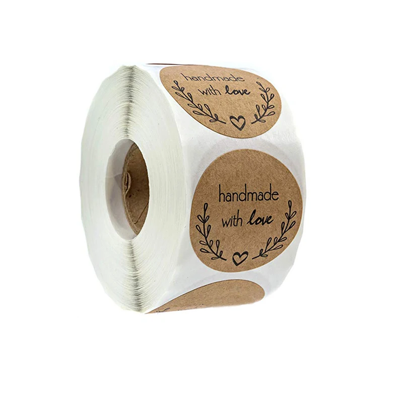 500Pcs/Roll Natural Kraft Handmade with Love With Olive Branch Stickers for Wedding Decoration Party Labels For handmade Cakes 
500Pcs/Roll Natural Kraft Handmade with Love With Olive Branch Stickers for Wedding Decoration Party Labels For handmade Cakes
