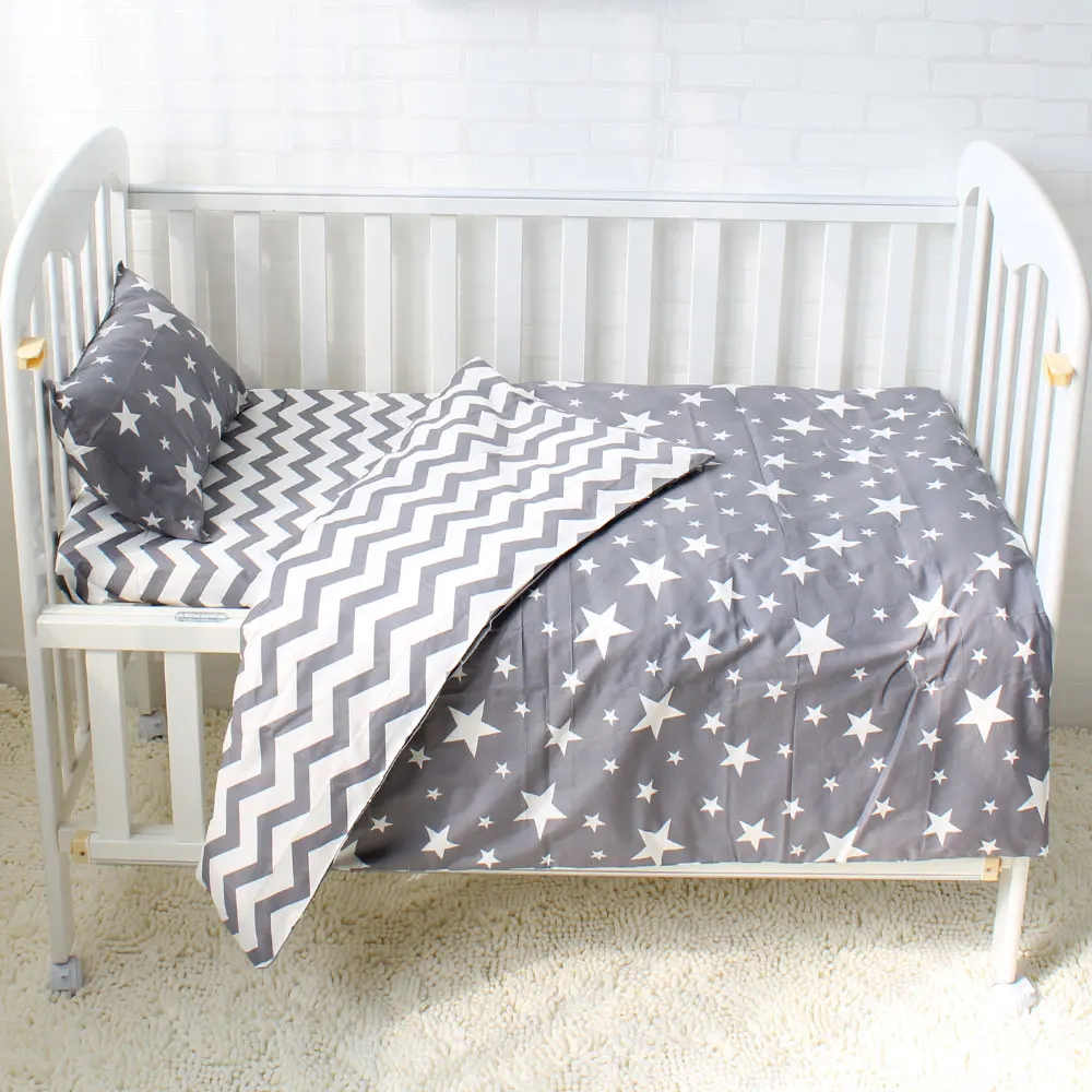 5Pcs Baby Bedding Set For Crib Newborn Baby Bed Linens For Girl Boy Detachable Cot Sheet Quilt Pillow Including The Filling 2