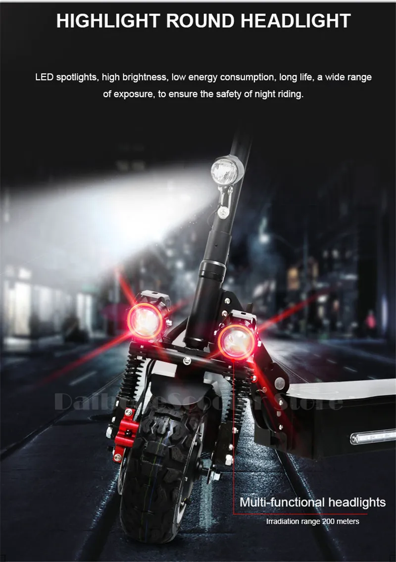 60V 3200W Powerful Electric Scooter 11'' Off Road Waterproof Foldable Adult Electric Scooter Motor Electric Skateboard (14)