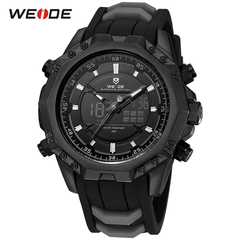WEIDE Men Sport Analog Quartz Movement Display Day Back Light Alarm Black Silicone Strap Buckle Auto Date Army Watch Wristwatch
WEIDE Men Sport Analog Quartz Movement Display Day Back Light Alarm Black Silicone Strap Buckle Auto Date Army Watch Wristwatch