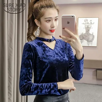 Fashion 2019 spring women shirt long-sleeved female V neck womens tops and blouses gold velvet feminine blusa clothes 1814 50
Fashion 2019 spring women shirt long-sleeved female V neck womens tops and blouses gold velvet feminine blusa clothes 1814 50