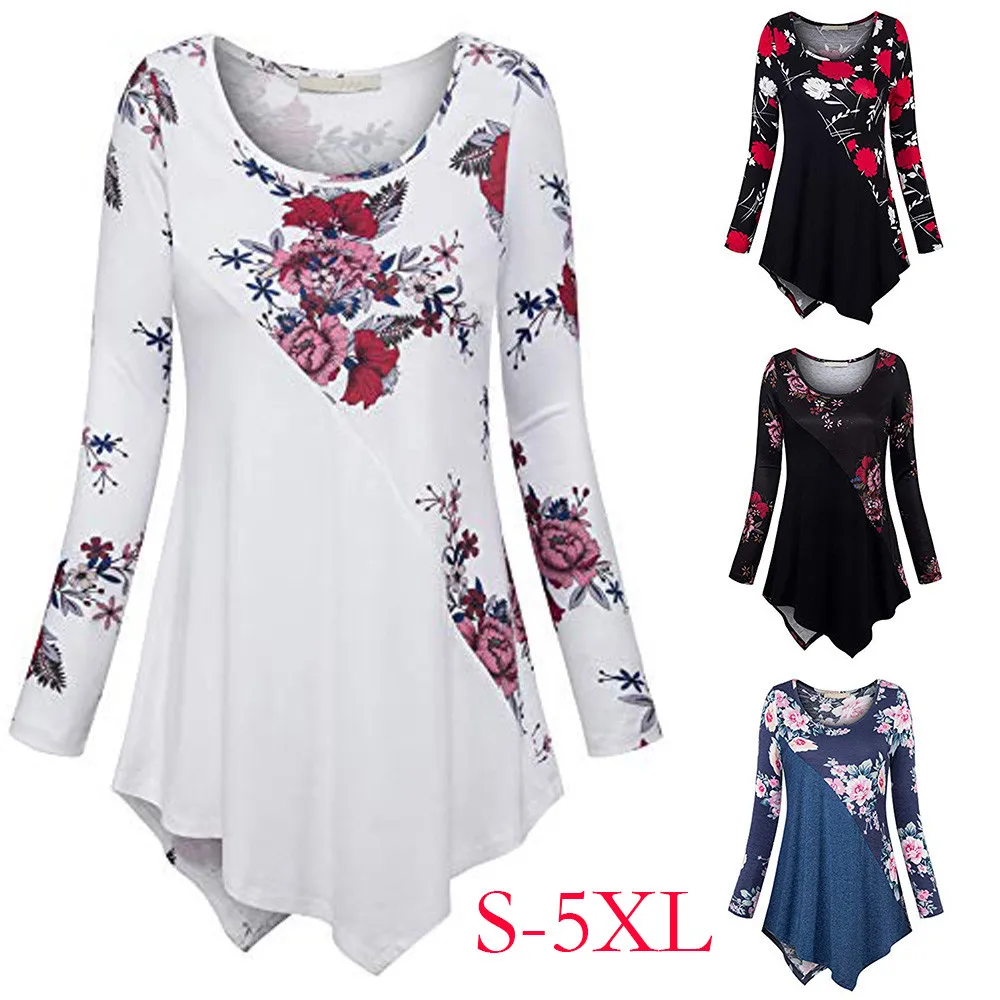 New Arrival Style T Shirt Women Plus Size 5XL Long Sleeve Print O-neck Pullover Tops T Shirt Black /White /Blue /Red Colors #25
New Arrival Style T Shirt Women Plus Size 5XL Long Sleeve Print O-neck Pullover Tops T Shirt Black /White /Blue /Red Colors #25