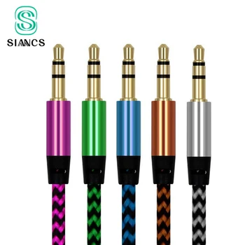 SIANCS Nylon Kabel Audio Cable 3.5mm Jack Male to Male Aux Cable Gold Plug Aux Cord For iPhone 5 6 Xiaomi Samsung Stereo Speaker
SIANCS Nylon Kabel Audio Cable 3.5mm Jack Male to Male Aux Cable Gold Plug Aux Cord For iPhone 5 6 Xiaomi Samsung Stereo Speaker