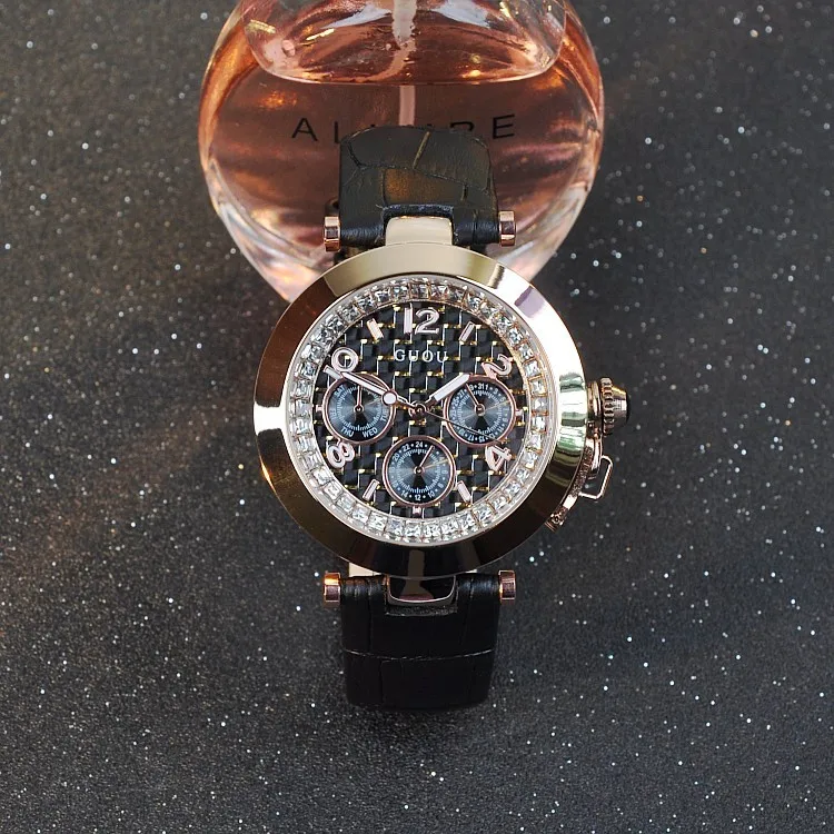 5 Colors 2019 New Fashion Women Watches Luxury Rhinestone Women Gift Watch Genuine Leather Rhinestone Wristwatches GUOU 8153
5 Colors 2019 New Fashion Women Watches Luxury Rhinestone Women Gift Watch Genuine Leather Rhinestone Wristwatches GUOU 8153