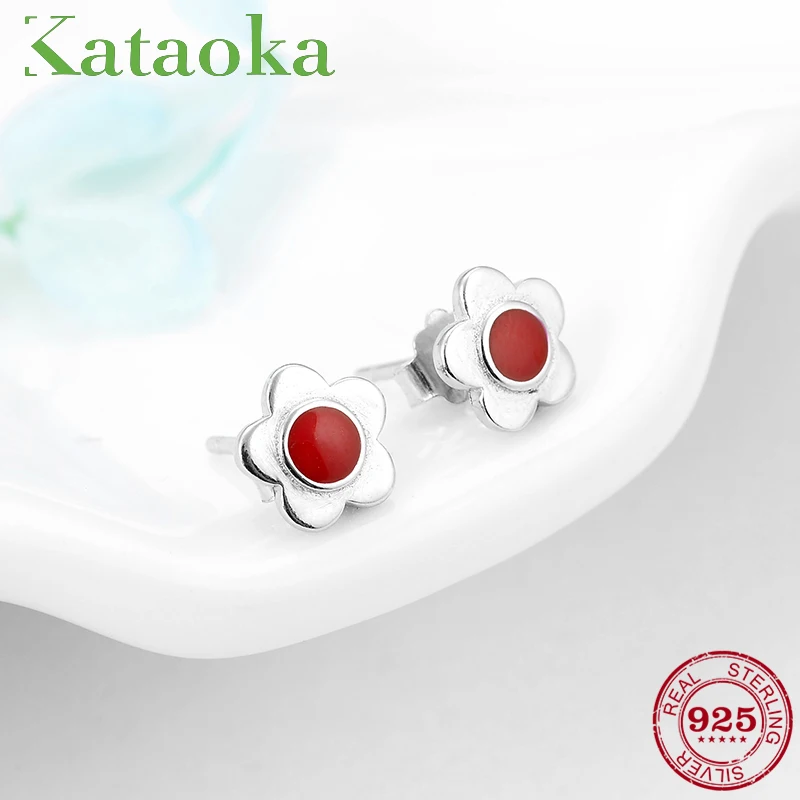Fashion Stud Earrings Flowers 925 Sterling Silver Red Enamel Earings For women Plants Earring luxury Jewelry Gift oorbellen
Fashion Stud Earrings Flowers 925 Sterling Silver Red Enamel Earings For women Plants Earring luxury Jewelry Gift oorbellen
