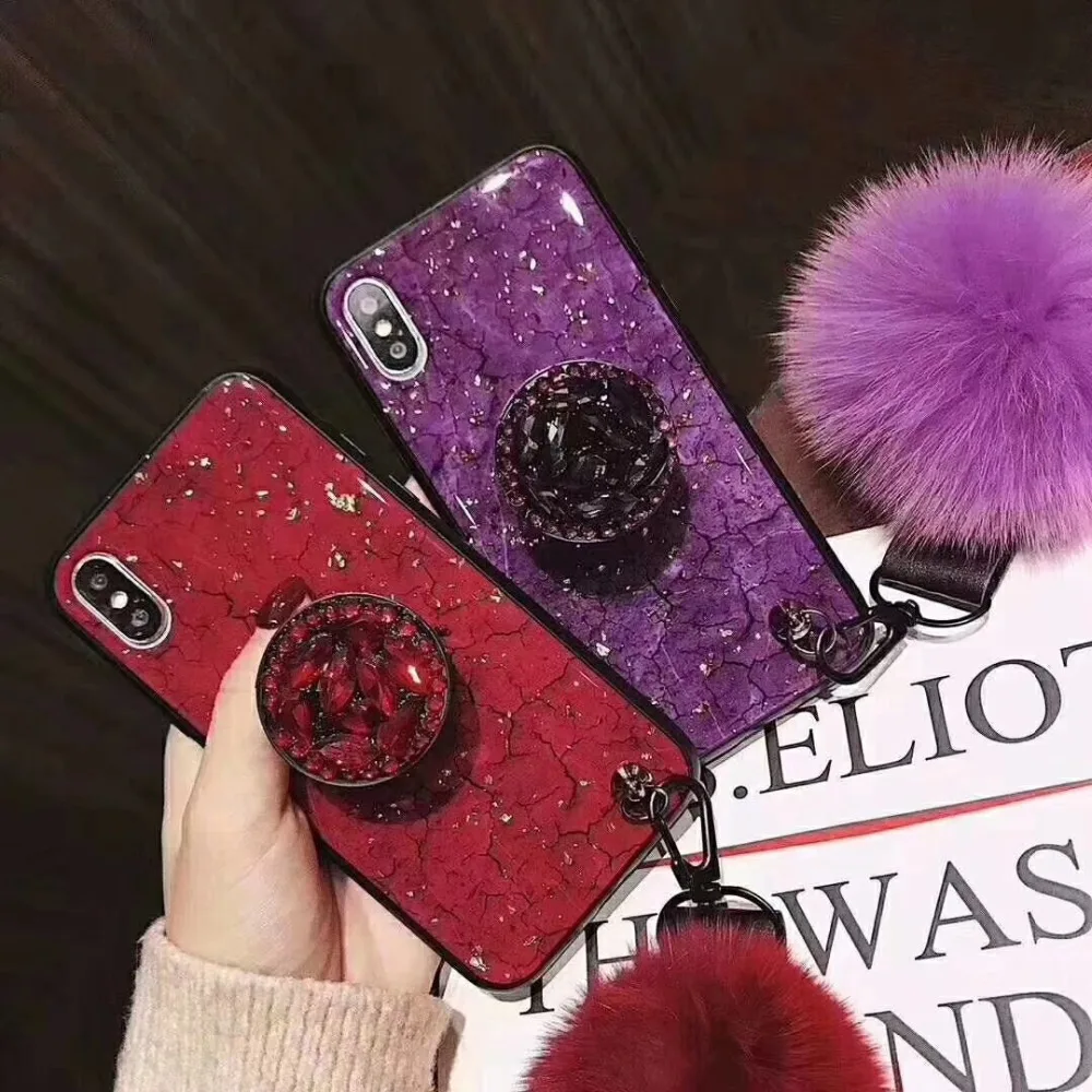 Bracket+Hair ball+Lanyard Cover For Samsung S7 edge S8 S9 plus Note 8 9 Case For iPhone X XR XS MAX 6 s 7 8 Diamond Glitter Capa
Bracket+Hair ball+Lanyard Cover For Samsung S7 edge S8 S9 plus Note 8 9 Case For iPhone X XR XS MAX 6 s 7 8 Diamond Glitter Capa