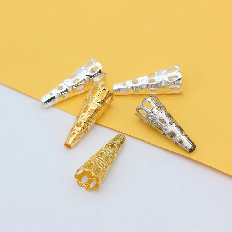 20p 9x23mm Gold Silver Plated Long Cone Horn Spacer Bead Caps End caps Connector Tassel Earring Finding DIY Filigree Metal Beads
20p 9x23mm Gold Silver Plated Long Cone Horn Spacer Bead Caps End caps Connector Tassel Earring Finding DIY Filigree Metal Beads