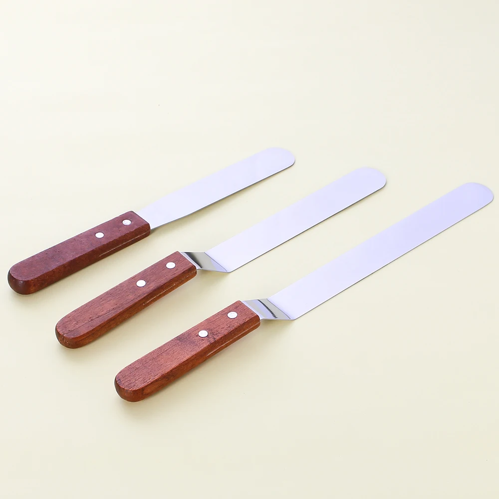 Wooden Handle Cake Spatulas Stainless Steel Knife Bread Toast Cutting Slicing 10/8/6 INCH Kitchen Pastry Baking Tools
Wooden Handle Cake Spatulas Stainless Steel Knife Bread Toast Cutting Slicing 10/8/6 INCH Kitchen Pastry Baking Tools