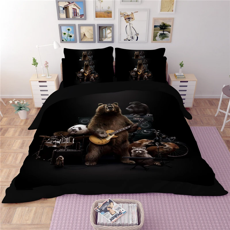black printed home textile animal beddings single twin queen king size 3/4PC soft home decor kids pillowcases rock duvet cover
black printed home textile animal beddings single twin queen king size 3/4PC soft home decor kids pillowcases rock duvet cover