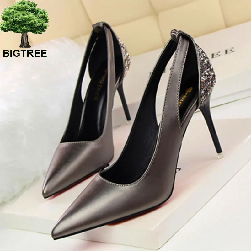 BIGTREE Back Glitter Black Office Shoes Women's High Heels 10cm Shoes Pointed Shallow Sexy Cut-outs Party Shoes Woman Cinnamon
BIGTREE Back Glitter Black Office Shoes Women's High Heels 10cm Shoes Pointed Shallow Sexy Cut-outs Party Shoes Woman Cinnamon