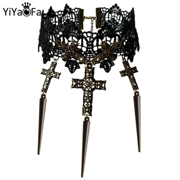YiYaoFa Gothic Party Jewelry Vintage Lace Cross Necklace for Women Accessories Choker Necklace Statement Collar Necklace GN-138
YiYaoFa Gothic Party Jewelry Vintage Lace Cross Necklace for Women Accessories Choker Necklace Statement Collar Necklace GN-138