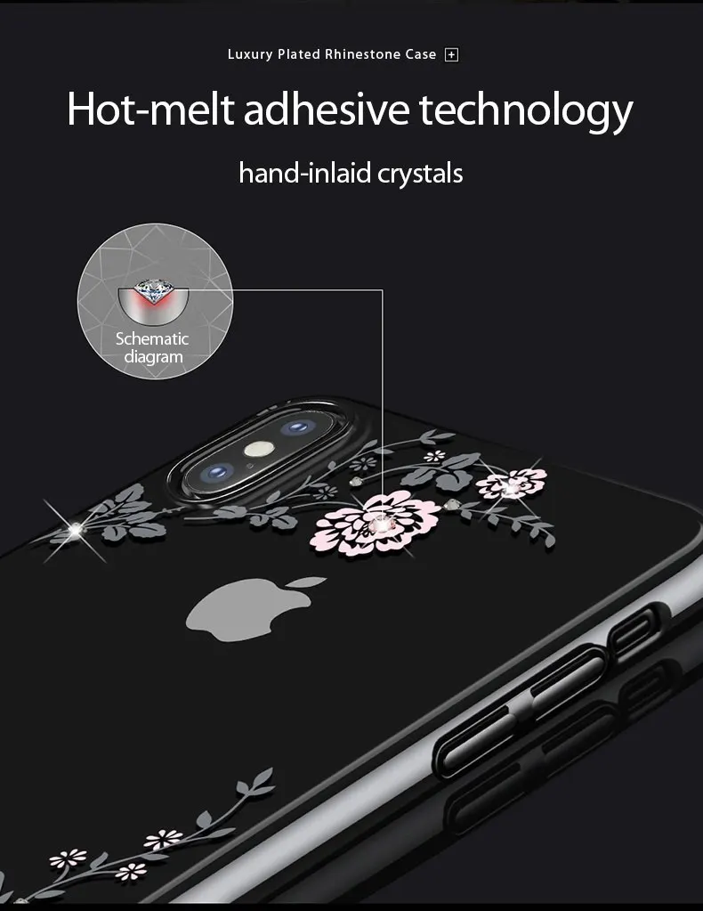 KINGXBAR Cover for iPhone Xs Flower Luxury Case for iPhone Xs Max Case Transparent for iPhone Xs Cover Fashionable for iPhoneXS (6)