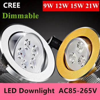 1PCS 9w 12W 15w 21W led dimmable Ceiling light Epistar LED ceiling lamp Recessed Spot light 110V-220V
1PCS 9w 12W 15w 21W led dimmable Ceiling light Epistar LED ceiling lamp Recessed Spot light 110V-220V