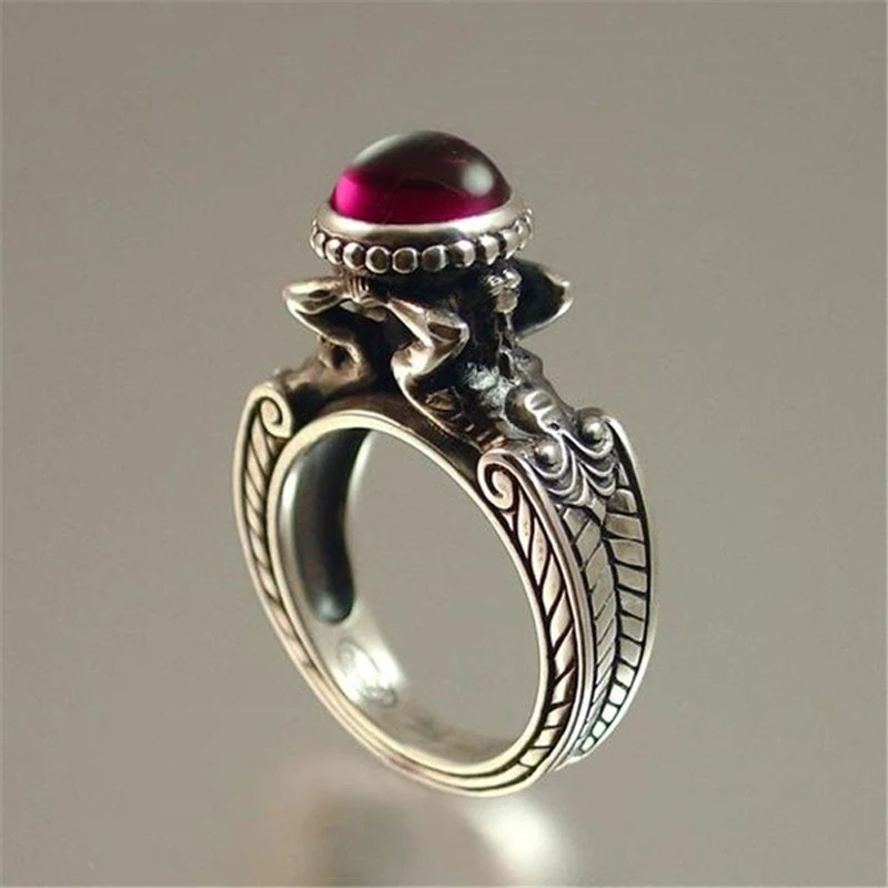 Best Selling Mermaid Red Stone Rings Euramerican Creative Retro Plated Silver Color Women's Rings Banquet Party Jewelry Anillos
Best Selling Mermaid Red Stone Rings Euramerican Creative Retro Plated Silver Color Women's Rings Banquet Party Jewelry Anillos