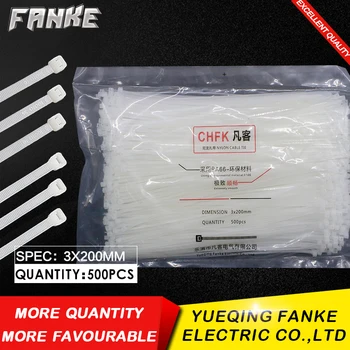 500Pcs/pack high quality 3*200mm width 2.0mm White Color Factory Standard Self-locking Plastic Nylon Cable Ties,Wire Zip Tie
500Pcs/pack high quality 3*200mm width 2.0mm White Color Factory Standard Self-locking Plastic Nylon Cable Ties,Wire Zip Tie