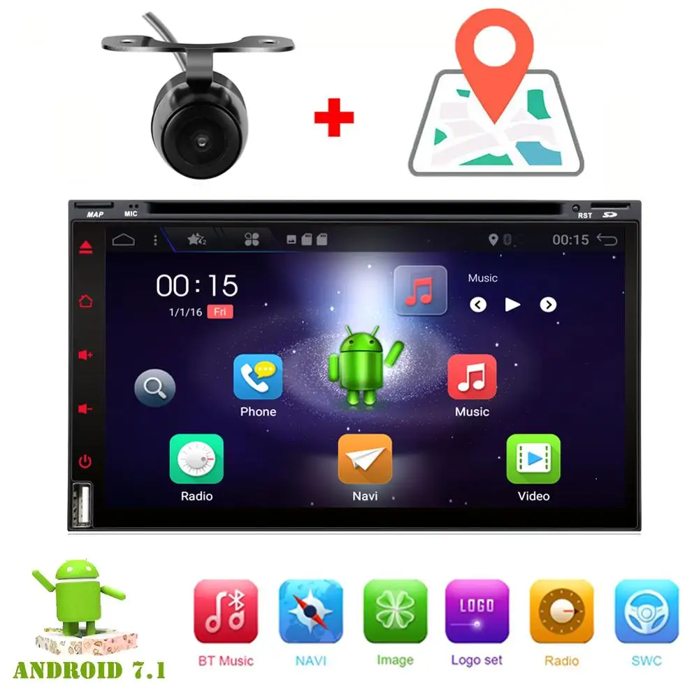 Universal 2 din 6.95'' Android 7.1/9.0 Car Radio DVD Stereo multimedia Player WIFI 2din GPS Navigation Front USB SWC
Universal 2 din 6.95'' Android 7.1/9.0 Car Radio DVD Stereo multimedia Player WIFI 2din GPS Navigation Front USB SWC