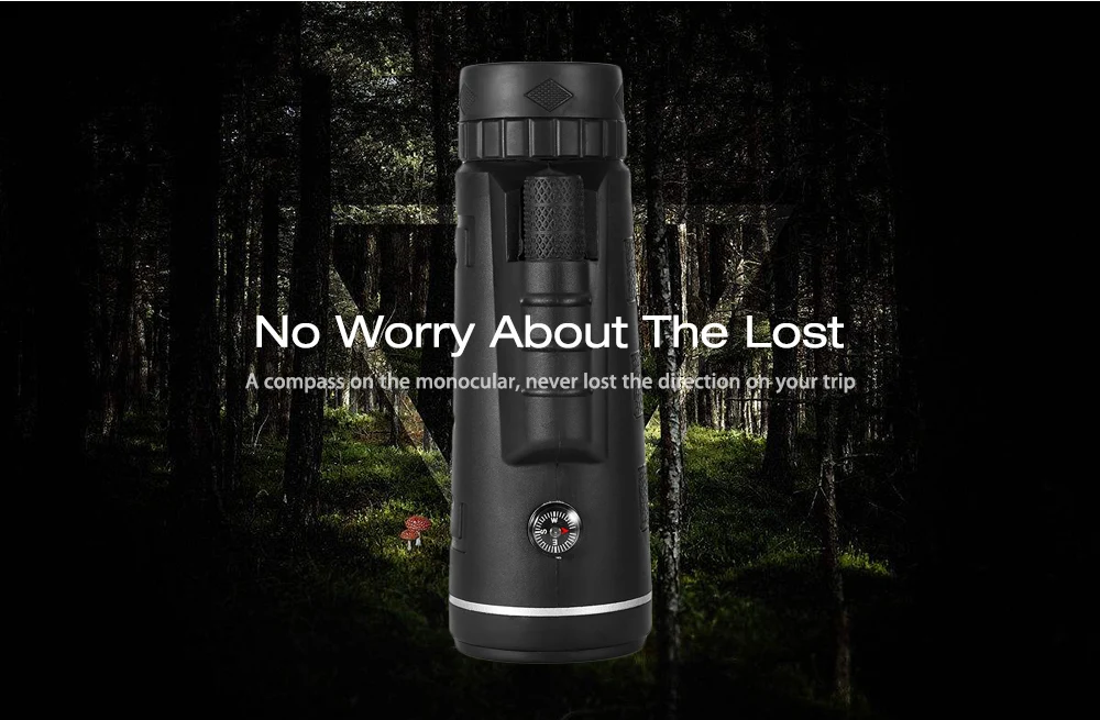 40X60 BAK4 Monocular Telescope HD Mini Monocular Outdoor Hunting Camping Scopes With Compass Phone Clip Tripod 3