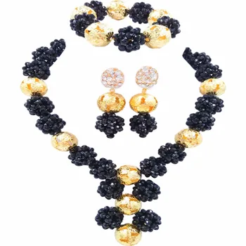 Fashion Black Crystal Ball Women Necklaces Costume Jewelry Nigerian Wedding African Beads Jewelry Set 1SJQ20
Fashion Black Crystal Ball Women Necklaces Costume Jewelry Nigerian Wedding African Beads Jewelry Set 1SJQ20