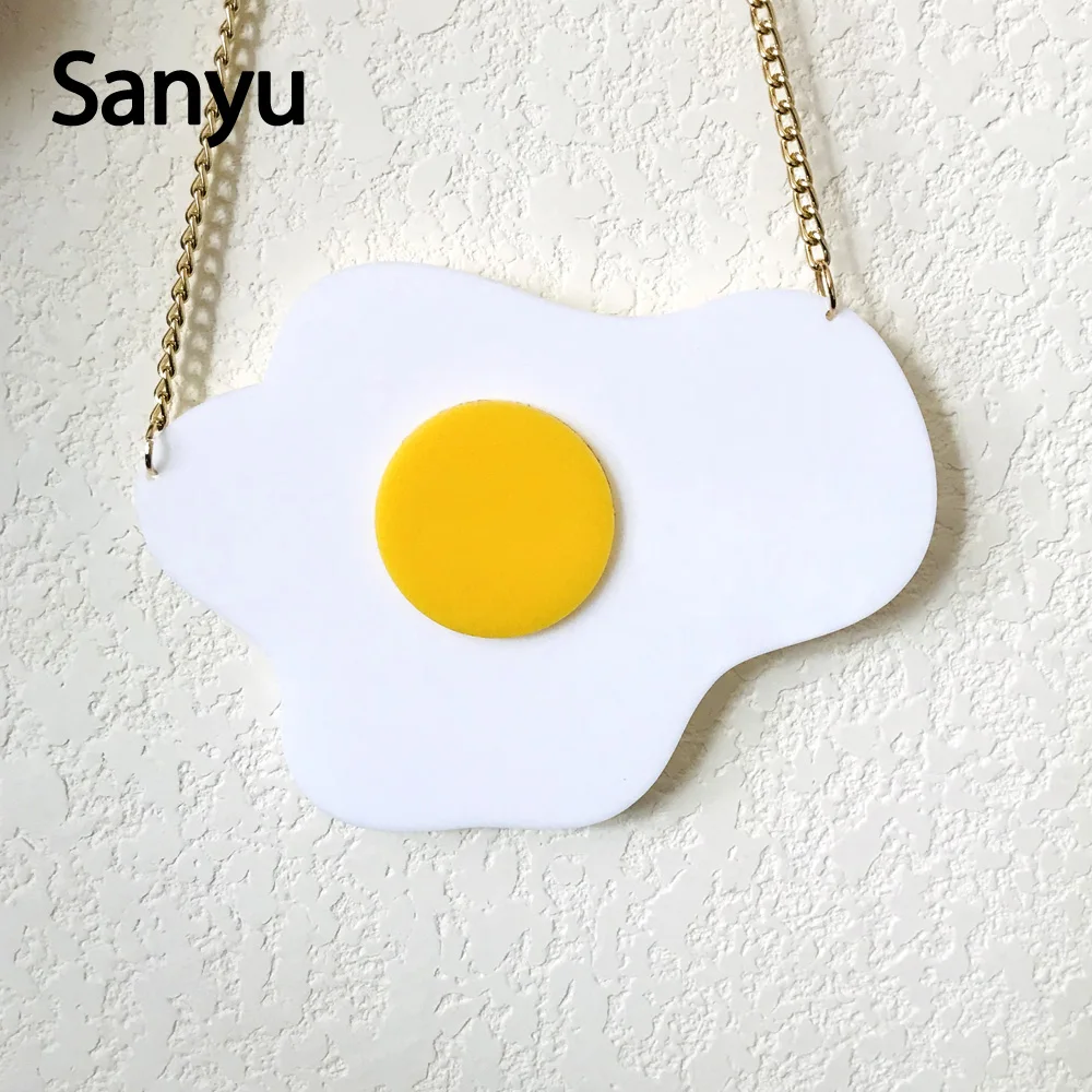 Cool Emulational Fried Egg Exaggerated Acrylic Pendant Necklace Long Gold Chain Food Egg Necklace Women Fashion Choker Necklace
Cool Emulational Fried Egg Exaggerated Acrylic Pendant Necklace Long Gold Chain Food Egg Necklace Women Fashion Choker Necklace