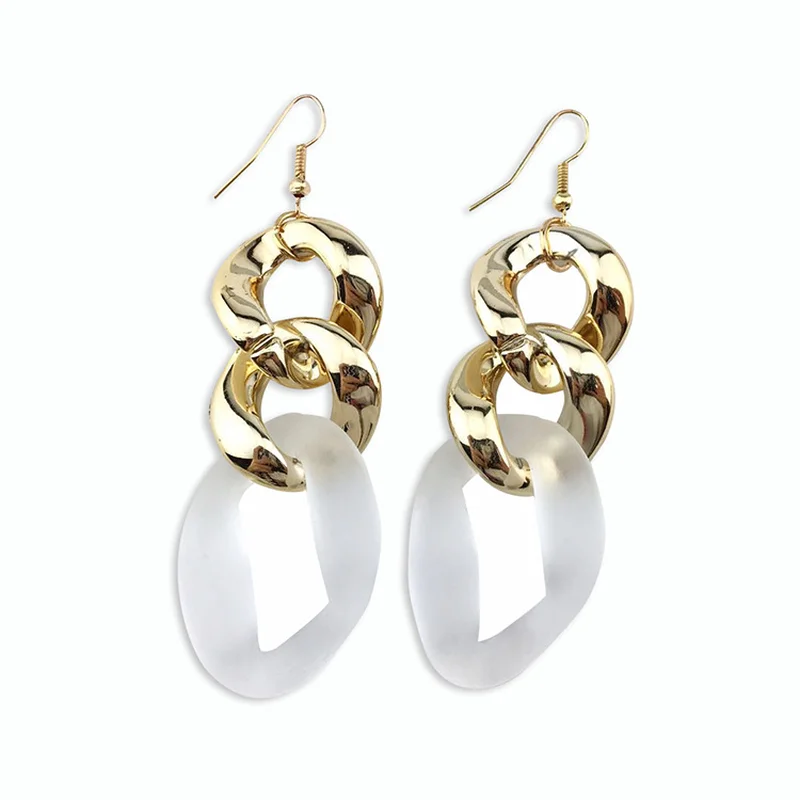 Fashion New Atmosphere Big Earrings Simple Personality Chain Long Earrings Resin Alloy Earrings Irregular Bohemian Woman Earring
Fashion New Atmosphere Big Earrings Simple Personality Chain Long Earrings Resin Alloy Earrings Irregular Bohemian Woman Earring
