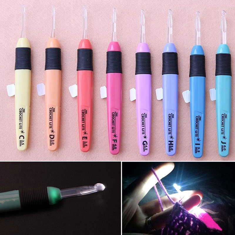 2.5-6.5mm Crochet Hooks With Led Light Knitting Needles Plastic Handle Multicolor DIY Handcraft Sweater Weave Sewing Tools S25
2.5-6.5mm Crochet Hooks With Led Light Knitting Needles Plastic Handle Multicolor DIY Handcraft Sweater Weave Sewing Tools S25