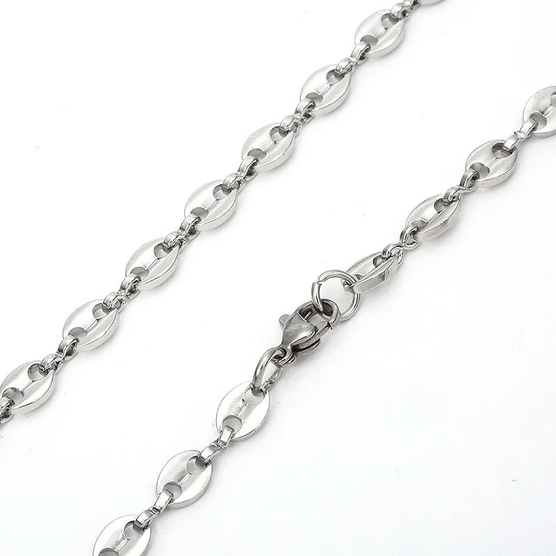 5MM Men Women Coffee Beans Chain Necklace Gold/Silver Color Stainless Steel Rope Link Chain Necklace for Fashion Hip Hop Jewelry
5MM Men Women Coffee Beans Chain Necklace Gold/Silver Color Stainless Steel Rope Link Chain Necklace for Fashion Hip Hop Jewelry